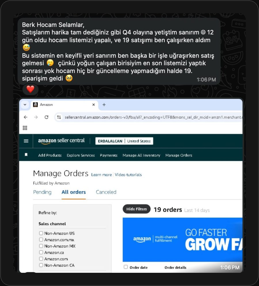Seller Central siparişler