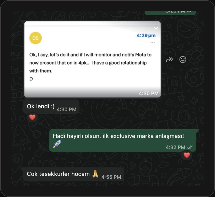 İlk exclusive marka anlaşması